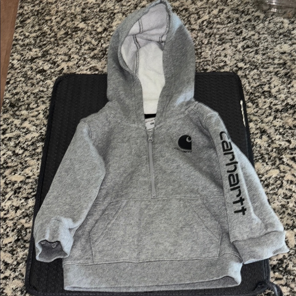 Carhartt Gray Zip-Up Hoodie Sweatshirt